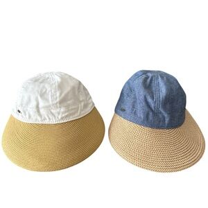 Coolibar Womens Hats, NWOT, Color-wht/straw, blue/straw